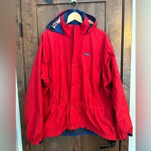 Vintage Patagonia Glade Runner Jacket Mens Large Red Hooded Mesh Lined Zip 83123